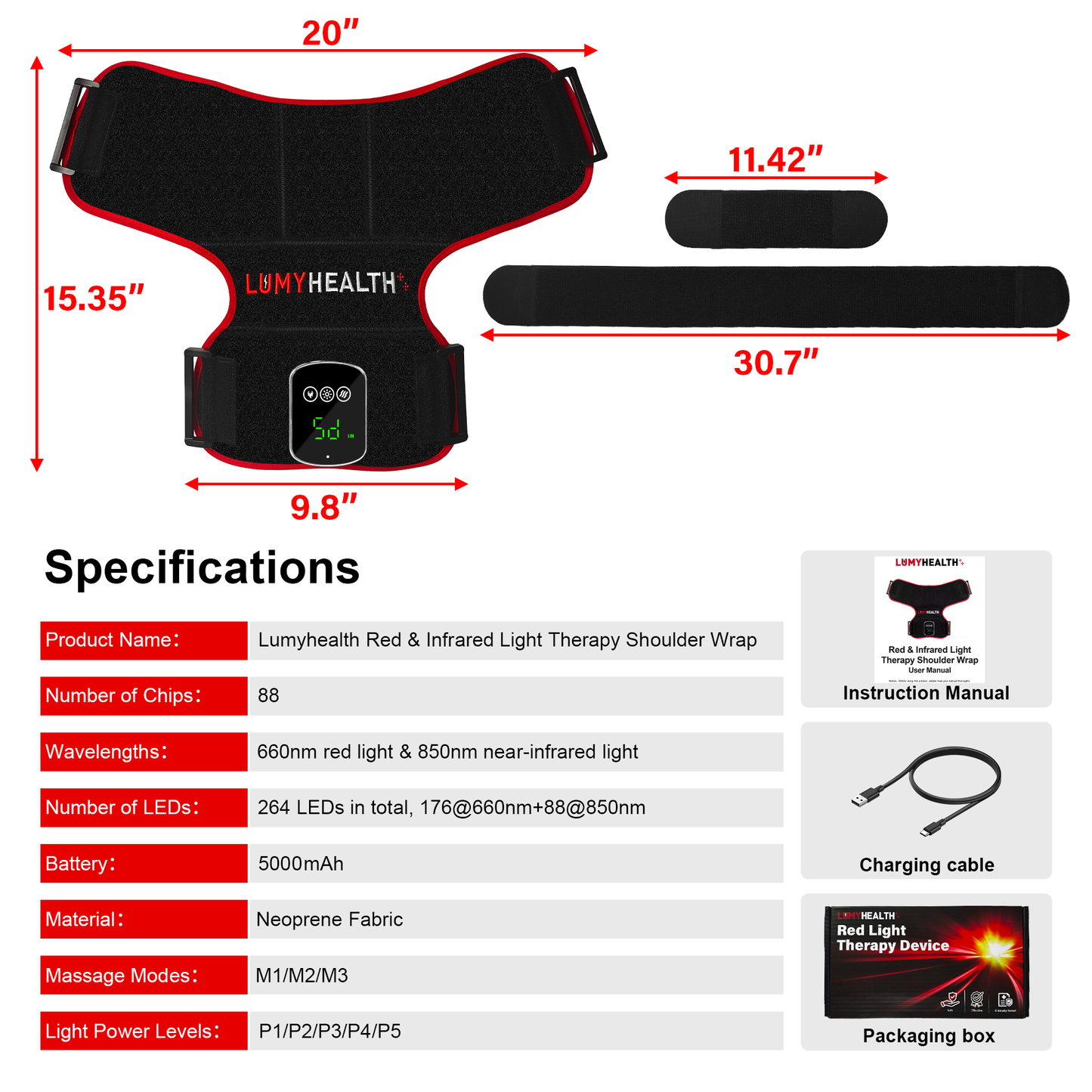 Lumyhealth Red & Infrared Light Therapy Shoulder Wrap