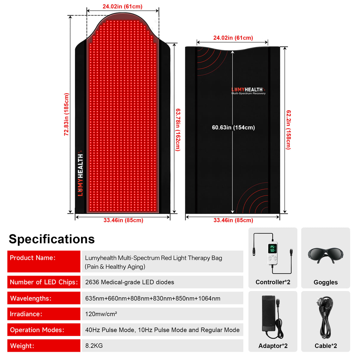 LumyHealth Multi-Spectrum Red Light Therapy Bag