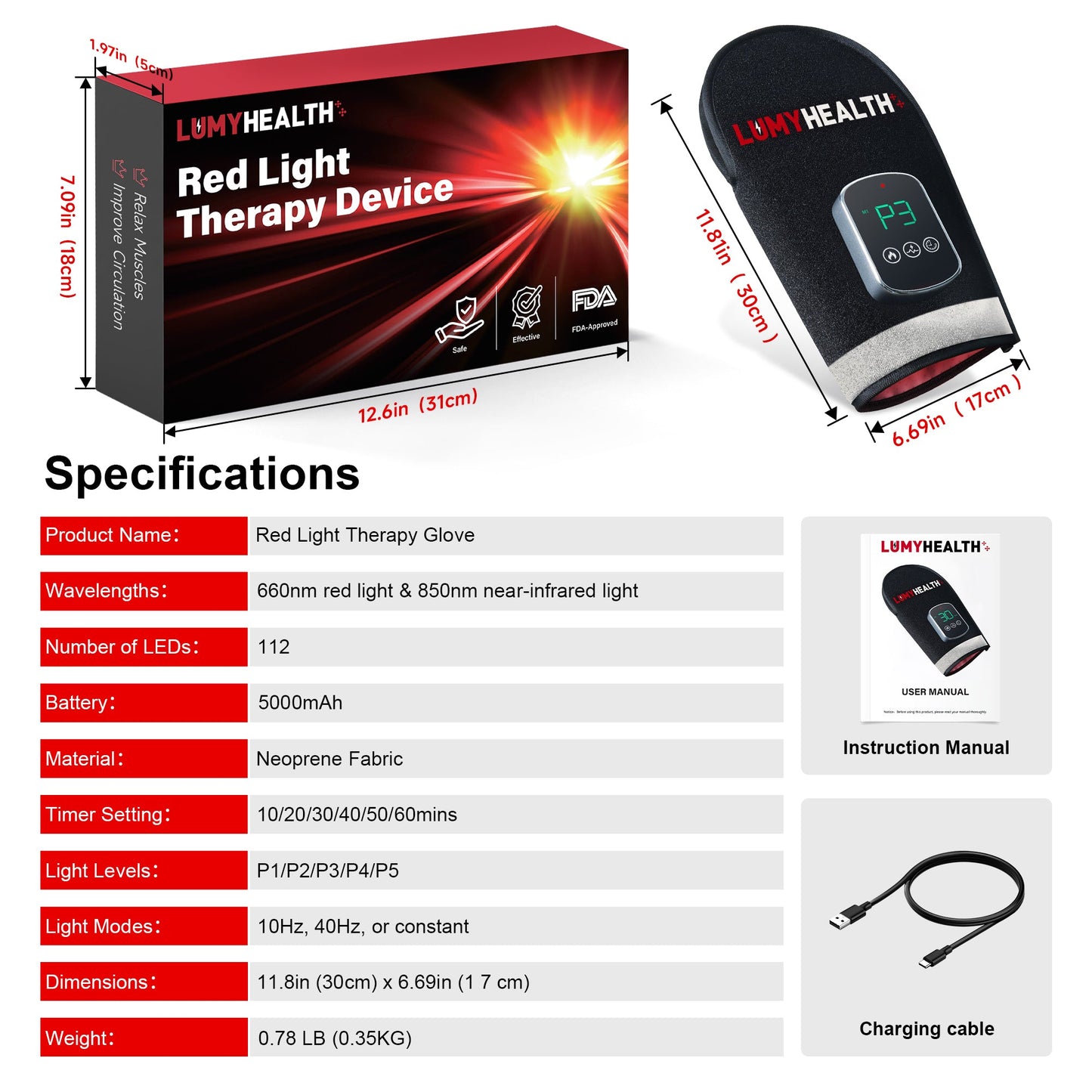 LumyHealth Red & Infrared Light Therapy Glove - LUMYHEALTH™