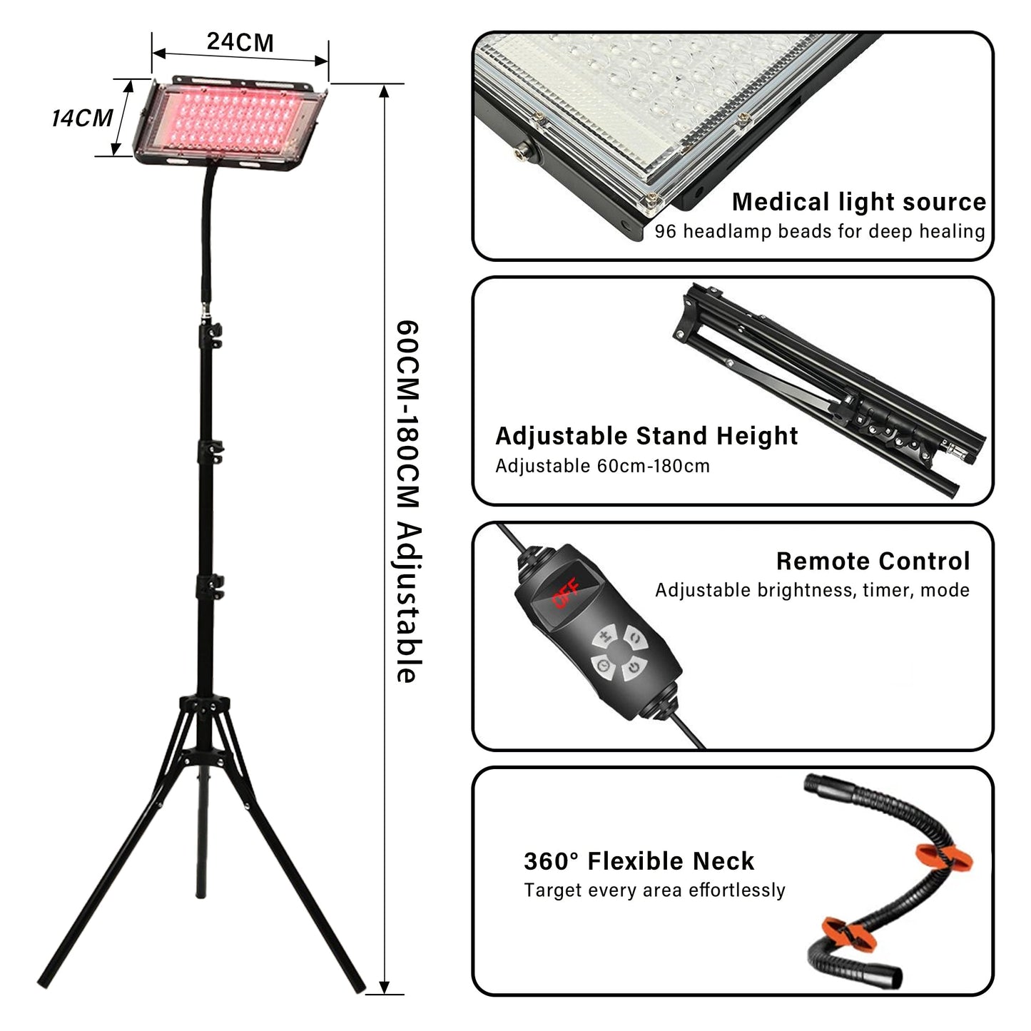 Red and Infrared Light Therapy Lamp(Panel)With Stand - LUMYHEALTH™
