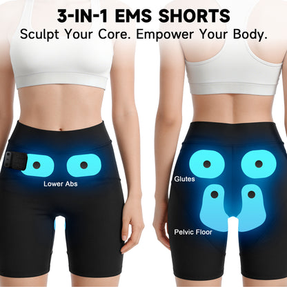 LumyHealth 3-Zone EMS Toning Shorts: Targeted Abdomen, Glutes & Pelvic Floor Support