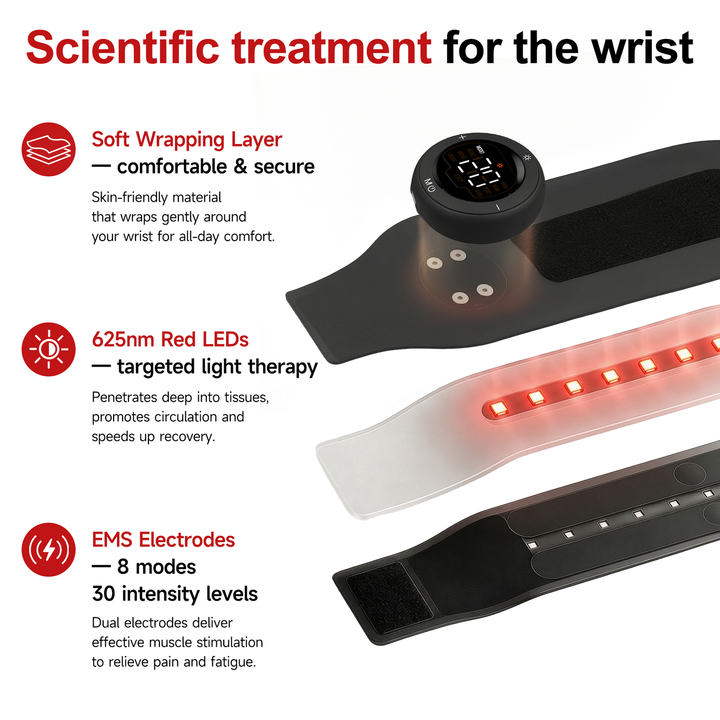 LumyHealth EMS Red Light Therapy Wrist Wrap
