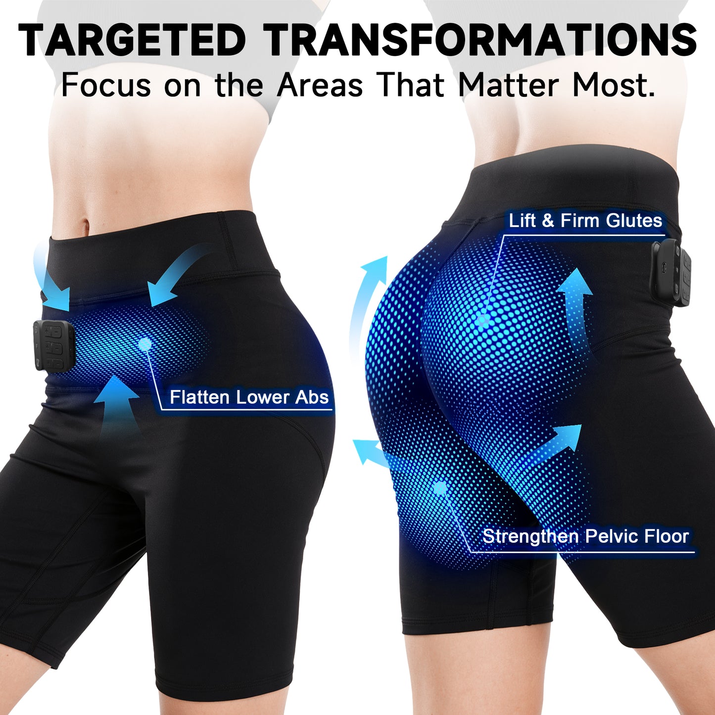 LumyHealth 3-Zone EMS Toning Shorts: Targeted Abdomen, Glutes & Pelvic Floor Support