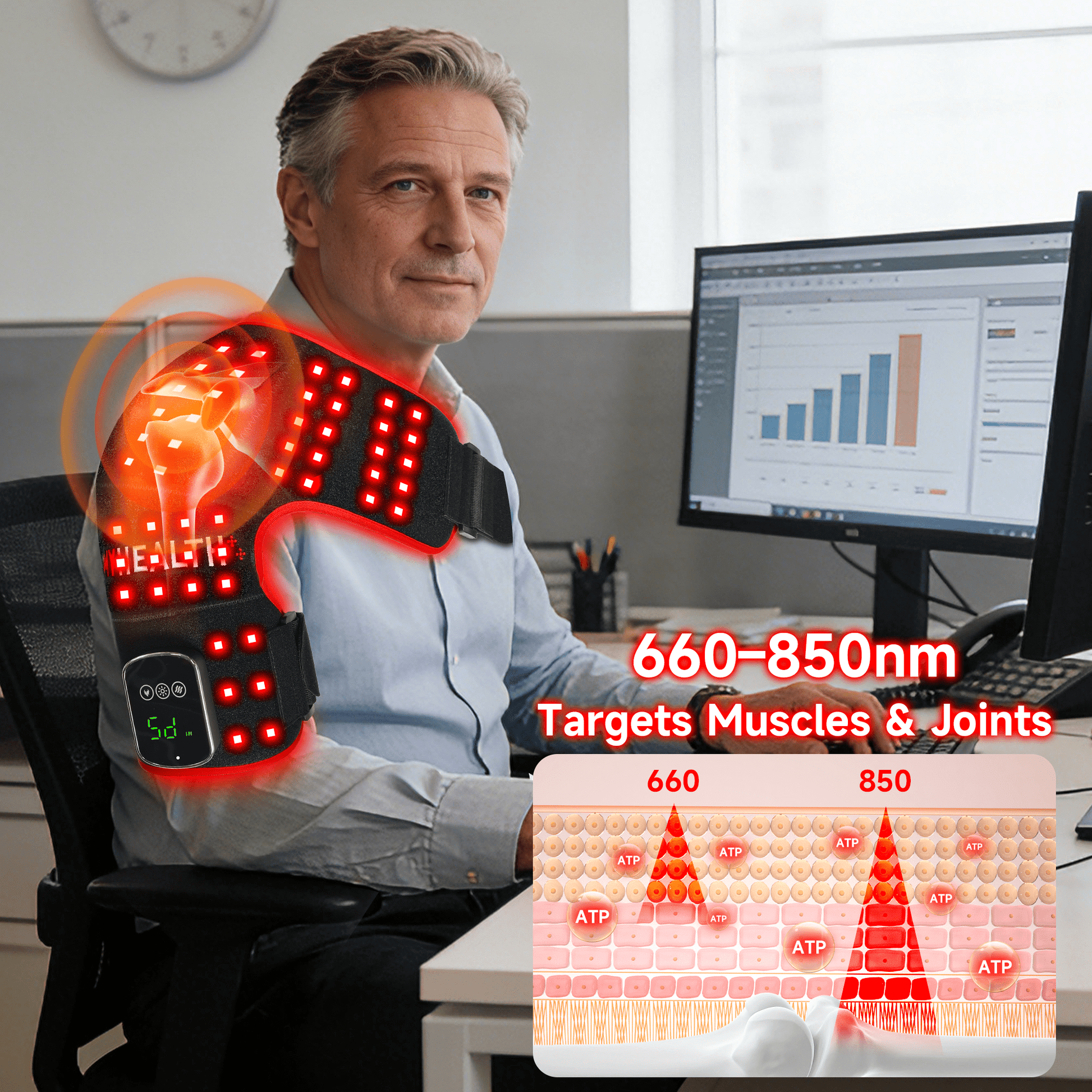 Lumyhealth Red & Infrared Light Therapy Shoulder Wrap - LUMYHEALTH