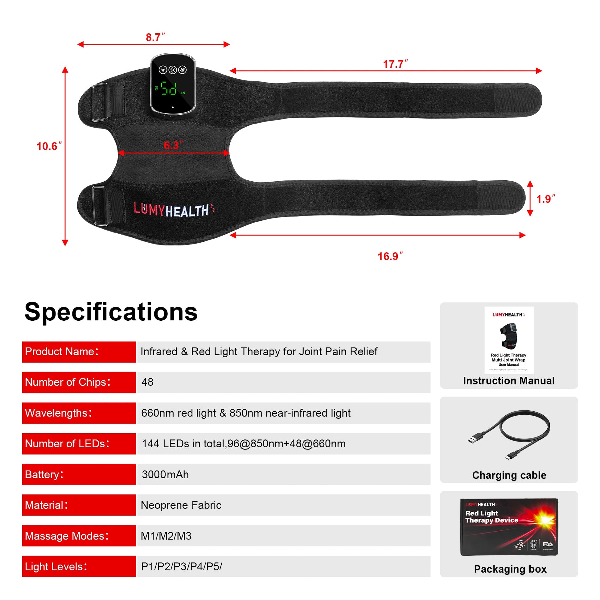 Lumyhealth Red Light Therapy Multi Joint Wrap - LUMYHEALTH