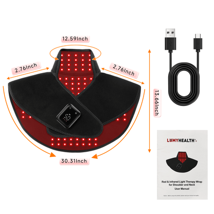 Lumyhealth Red & lnfrared Light Therapy Wrap for Shoulder and Neck - LUMYHEALTH