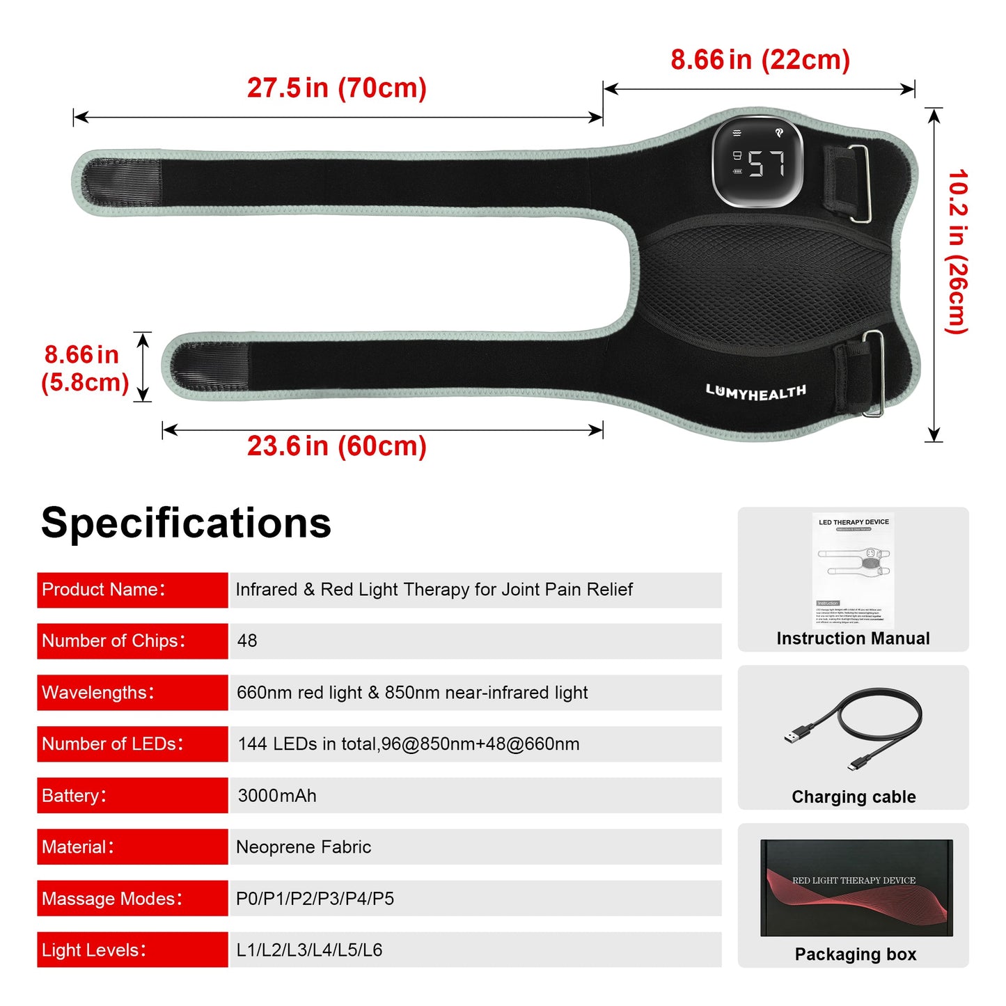 Red Light Therapy Multi Joint Wrap - LUMYHEALTH™